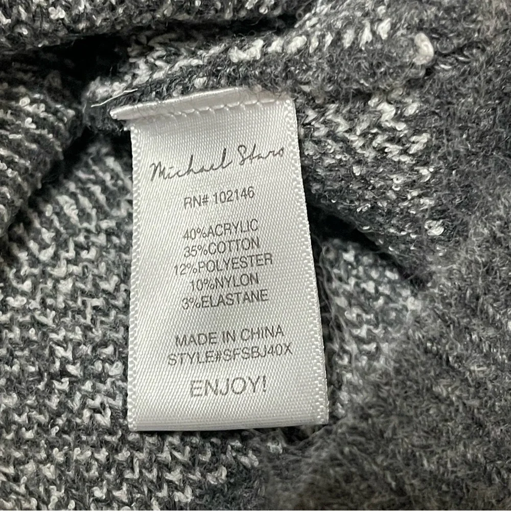 Michael Stars Charcoal Combo Nell Cardigan Zebra Thick Sweater Size 2X - Picture 5 of 10